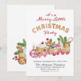 Invitación Gingerbread Cookie Merry Pequeños Navidades Fiesta