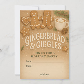 Invitación Gingerbread & Giggles Winter Party Invitation