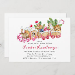 Invitación Gingerbread House Cookie Exchange Navidades Fiesta