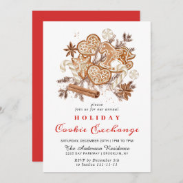 Invitación Gingerbread House Cookie Exchange Navidades Fiesta