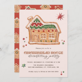 Invitación Gingerbread House Decorating Party Christmas