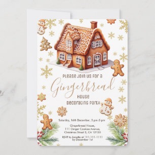 Invitación Gingerbread House Decorating Party INVITATION