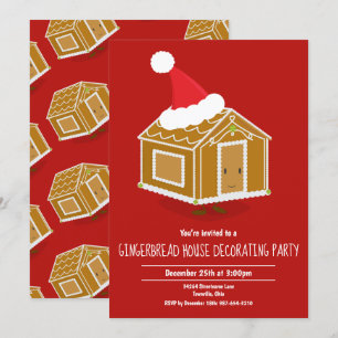 Invitación Gingerbread House Decorating Party Invitation