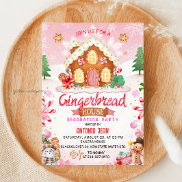 Invitación Gingerbread House Decorating Party Invitation