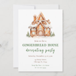 Invitación Gingerbread House Decoró a Navidades Fiesta