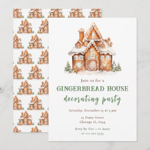 Invitación Gingerbread House Decoró a Navidades Fiesta