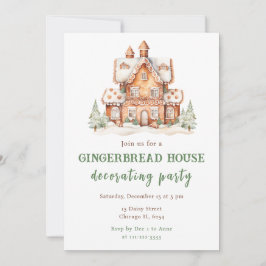 Invitación Gingerbread House Decoró a Navidades Fiesta
