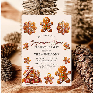 Invitación Gingerbread House Decoró a Navidades Fiesta