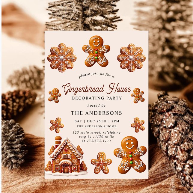 Invitación Gingerbread House Decoró a Navidades Fiesta (Subido por el creador)