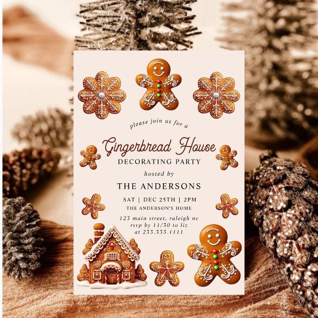 Invitación Gingerbread House Decoró a Navidades Fiesta (Subido por el creador)