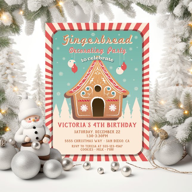 Invitación Gingerbread House Decoró a Navidades Fiesta (Subido por el creador)