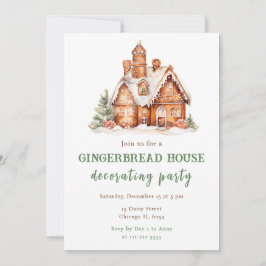 Invitación Gingerbread House Decoró a Navidades Fiesta
