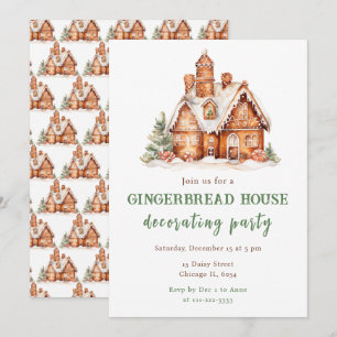 Invitación Gingerbread House Decoró a Navidades Fiesta