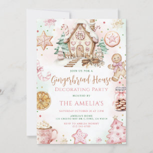 Invitación Gingerbread House Decoró a Navidades Fiesta