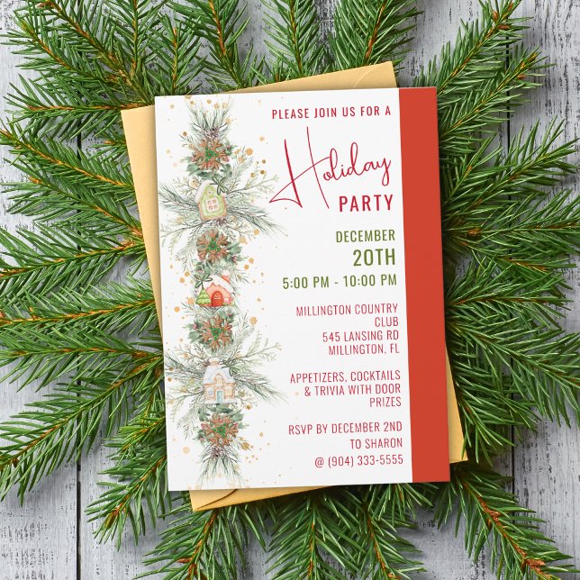 Invitación Gingerbread House Navidades Garland Fiesta (Subido por el creador)