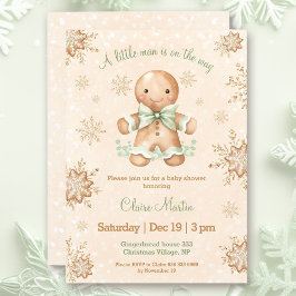 Invitación Gingerbread Little Man Navidades Baby Shower