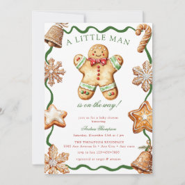 Invitación Gingerbread Man | Christmas Baby Shower  