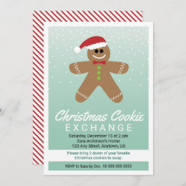 Invitación Gingerbread Man Navidades Holiday Cookie Exchange