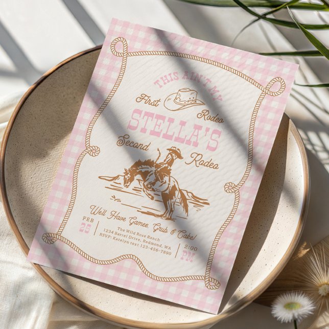 Invitación Gingham Ain't My First Rodeo (Subido por el creador)