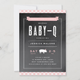Invitación Gingham Baby BBQ Baby Shower