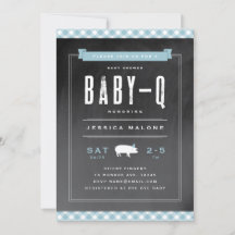 Gingham Baby BBQ Blue Baby Shower