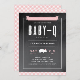 Invitación Gingham Baby BBQ Co-ed Baby Shower