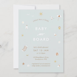 Invitación Gingham Beach Pool Baby Shower