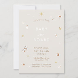 Invitación Gingham Beach Pool Baby Shower