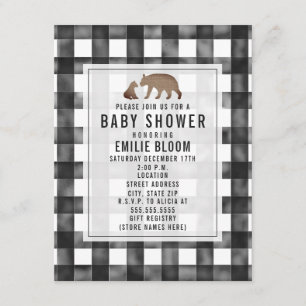 Invitación Gingham Burlap Baby Shower