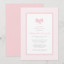 Gingham de bebé con arco rosa