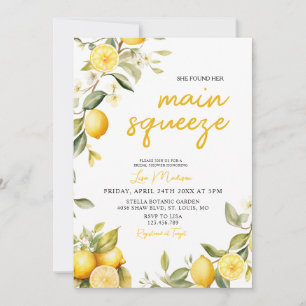 Invitación Gingham Lemon principal squeeze Bridal
