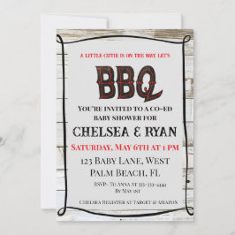Invitación Gingham, Little Cutie Is on the Way, Let’s BBQ,