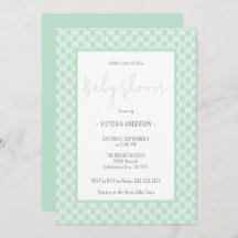 Gingham Pastel Mint Sexo Neutral Baby Shower