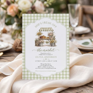 Invitación Gingham Personalizado Está Fresca Salida Del Merca