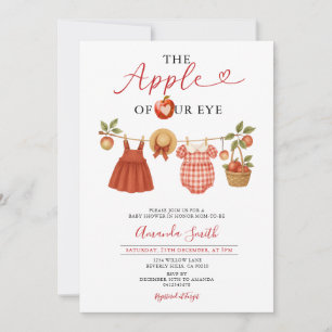 Invitación Gingham Picnic Basket Apple de Nuestro Ojo Baby Sh