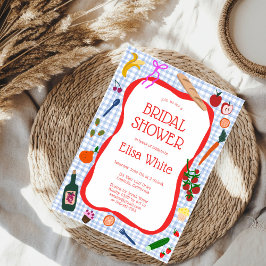 Invitación Gingham Picnic Moderno Cute PERSONALIZADO Bridal S