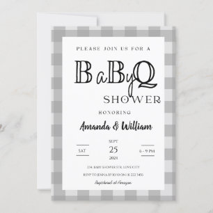 Invitación Gingham Plaid BBQ Baby Couples Shower