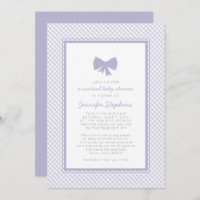 Gingham púrpura baño de bebé virtual