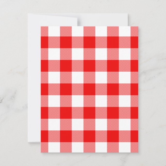 Invitación Gingham Rojo (Anverso)