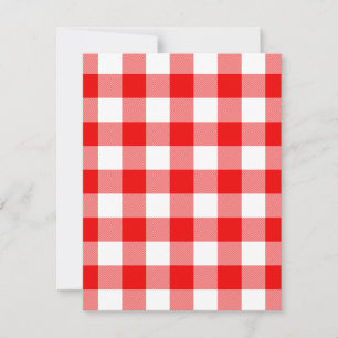 Invitación Gingham Rojo