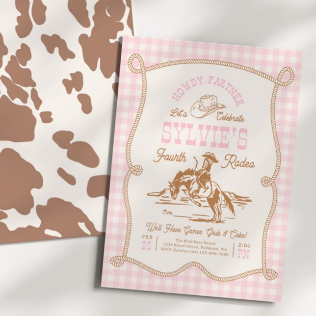 Invitación Gingham Rope Cowgirl Birthday Invitation (Subido por el creador)