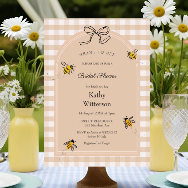 Invitación Gingham Significó Ser Invitado A Una Ducha De Novi (Subido por el creador)