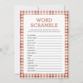 Invitación Gingham Watercolor Baby Shower Game Card