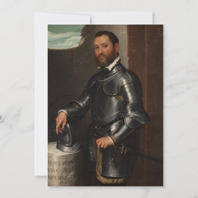 Invitación Giovanni Battista Moroni - Retrato de Mario Benve (Anverso)