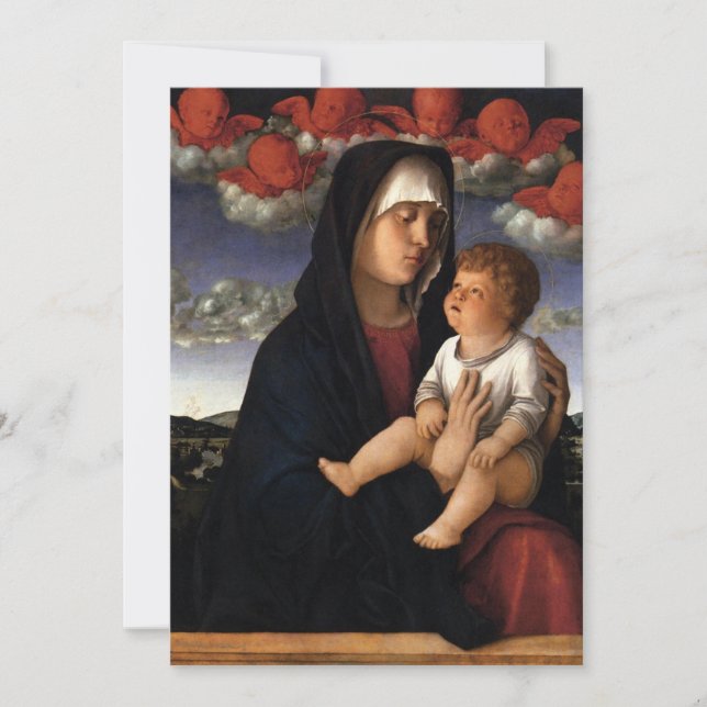 Invitación Giovanni Bellini - Madonna de los Cherubims Rojos (Anverso)