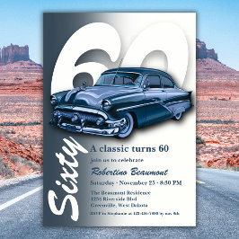 Invitación Gira Clásico Auto Azul Cumple 60 Años