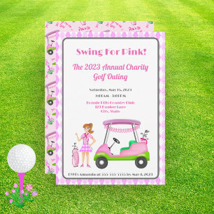 Invitación Gira por el rosa, salida de golf, conciencia sobre