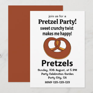 Invitación Gira Pretzel Dulce Crujiente Me Hace Feliz Pretzel