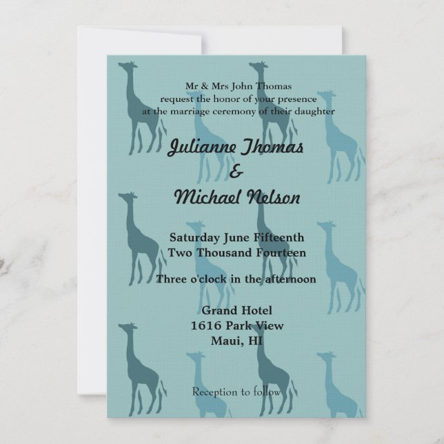 Invitación Girafas (Anverso)