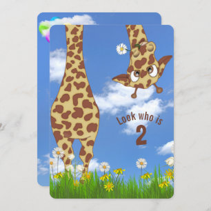 Invitación Giraffe 2.º Fiesta de cumpleaños